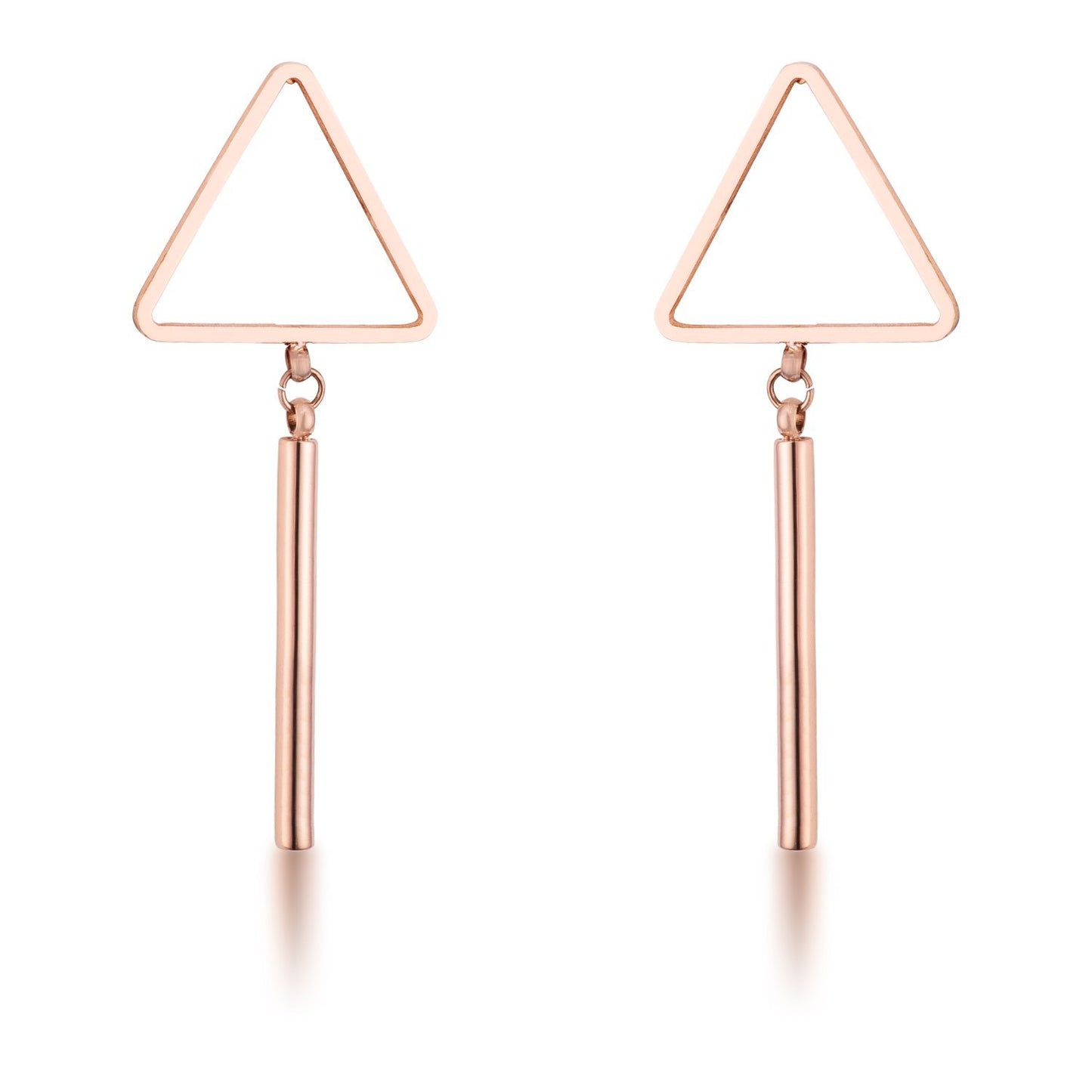 Trendy Triangle Bar Stainless Steel Drop Earrings