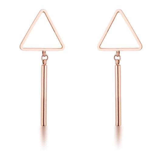 Trendy Triangle Bar Stainless Steel Drop Earrings