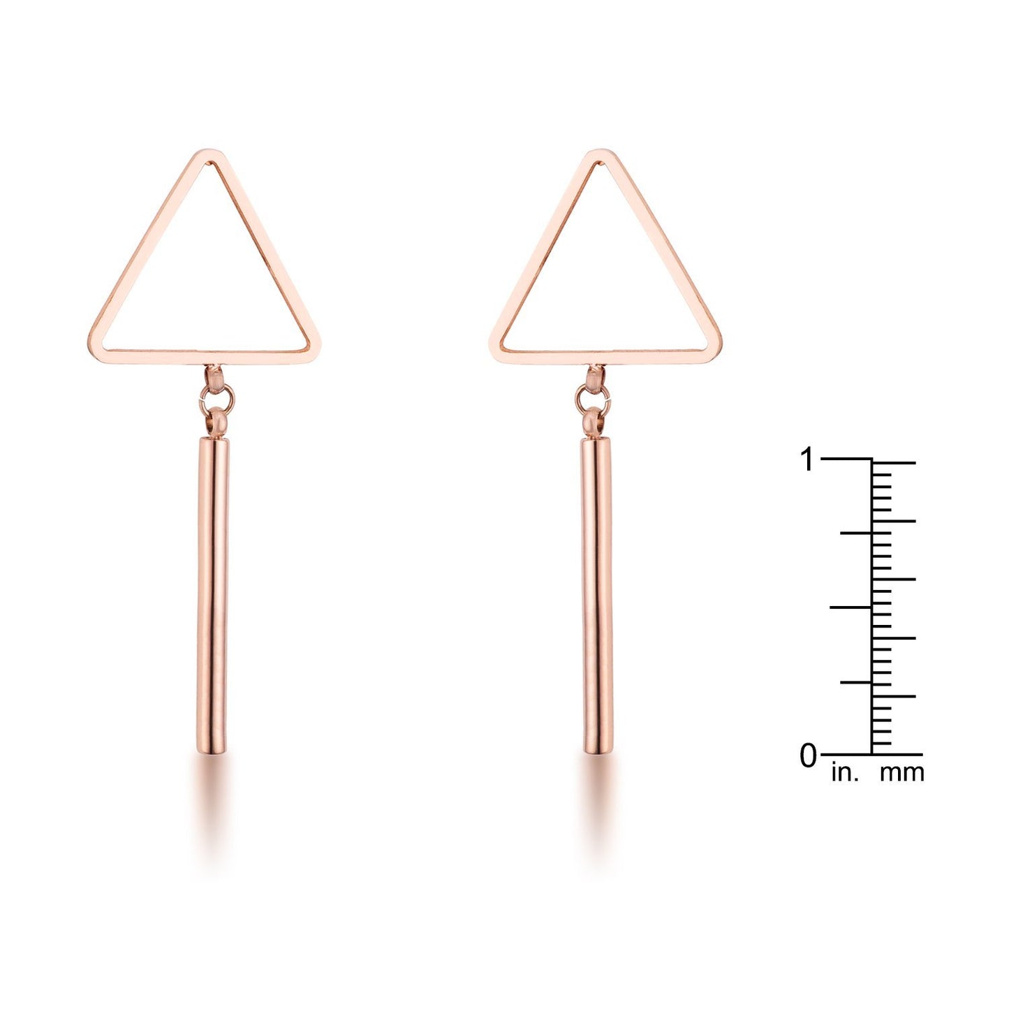 Trendy Triangle Bar Stainless Steel Drop Earrings