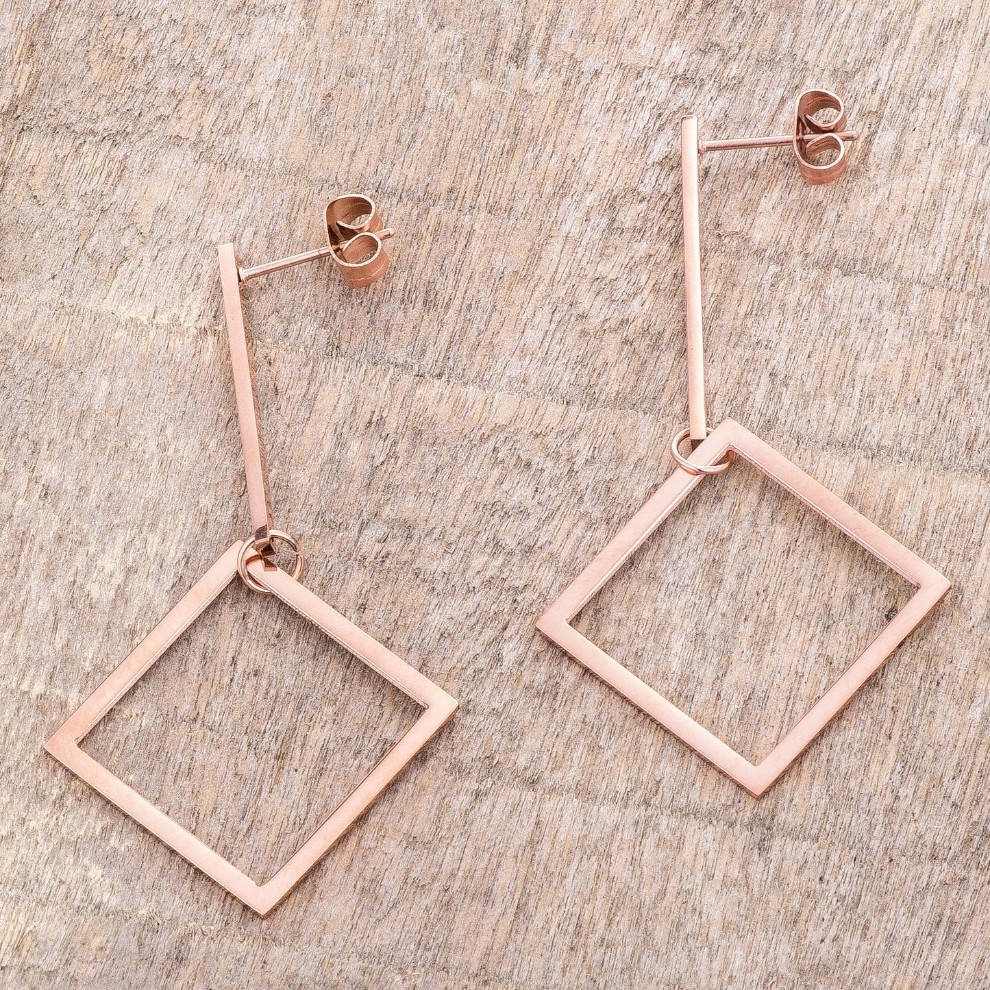 Trendy Geometric Stainless Steel Drop Earrings