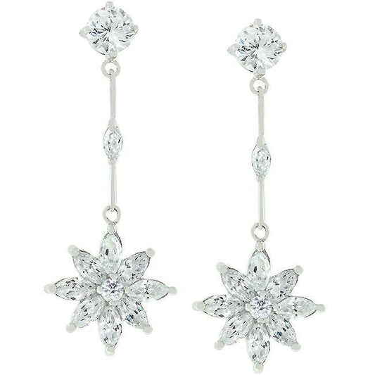 Star Cubic Zirconia Drop Earrings