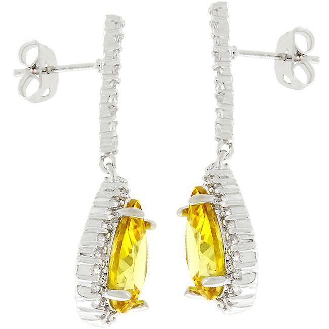 Canary Cubic Zirconia Drop Earrings