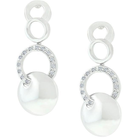 Silver Stronghold Circle Earrings