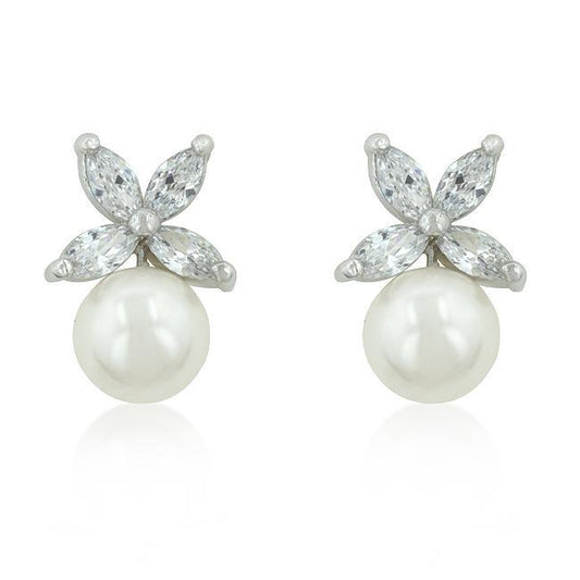 Butterfly Pearl Stud Earrings