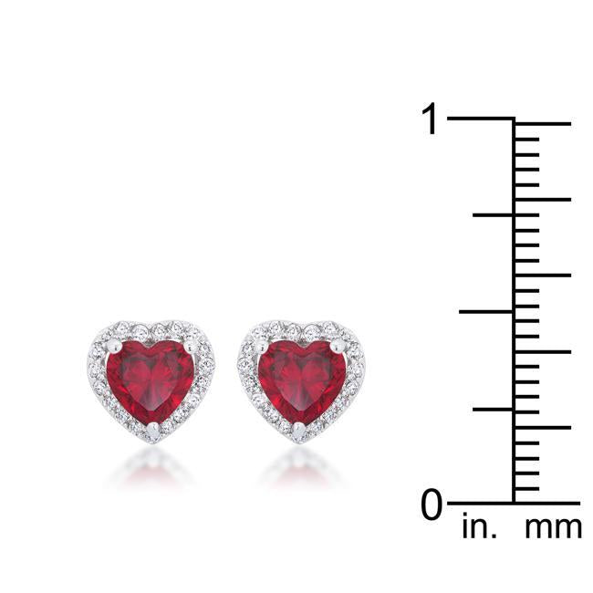 Ruby Heart Earrings