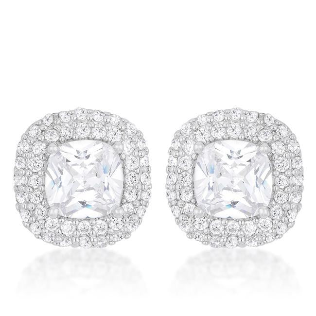 Cushion Pave Stud Earrings