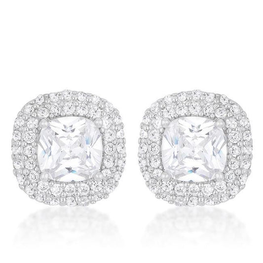 Cushion Pave Stud Earrings