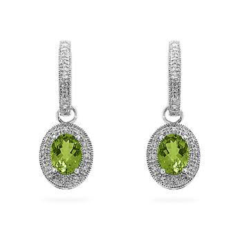 Peridot Dangles in White Gold