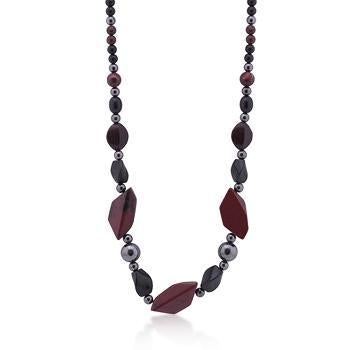 Geometric Dark Stones Necklace