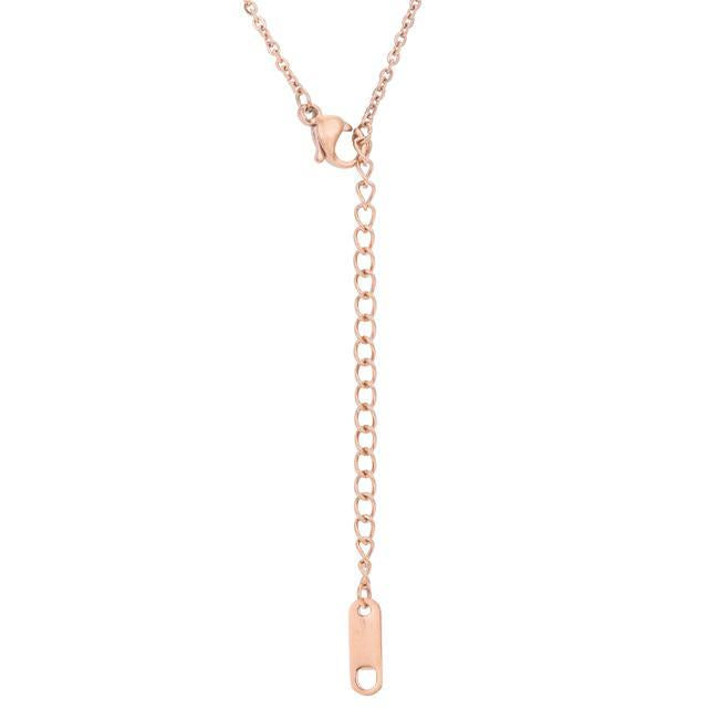 Trisa Rose Gold Stainless Steel Delicate Triangle Set Necklace