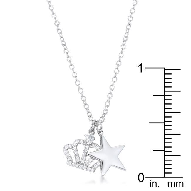 Vanessa Crown &amp; Star Charm 0.4 ct Pendant