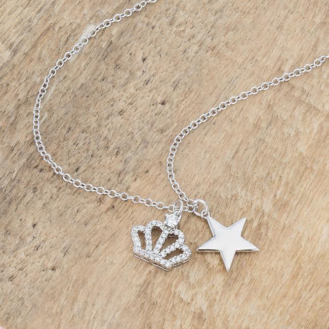 Vanessa Crown &amp; Star Charm 0.4 ct Pendant