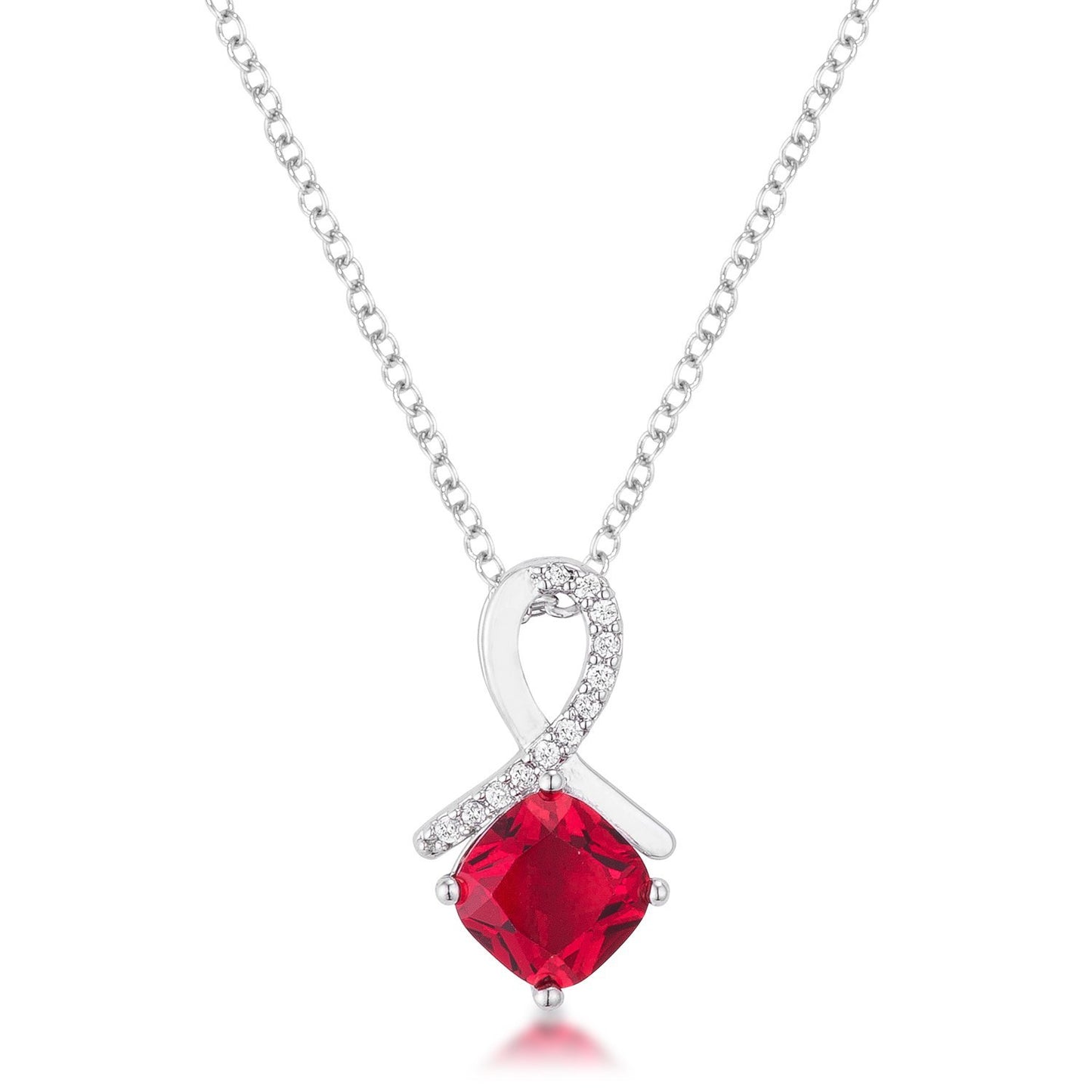 8mm Cushion Cut Cubic Zirconia Garnet Fashion Pendant