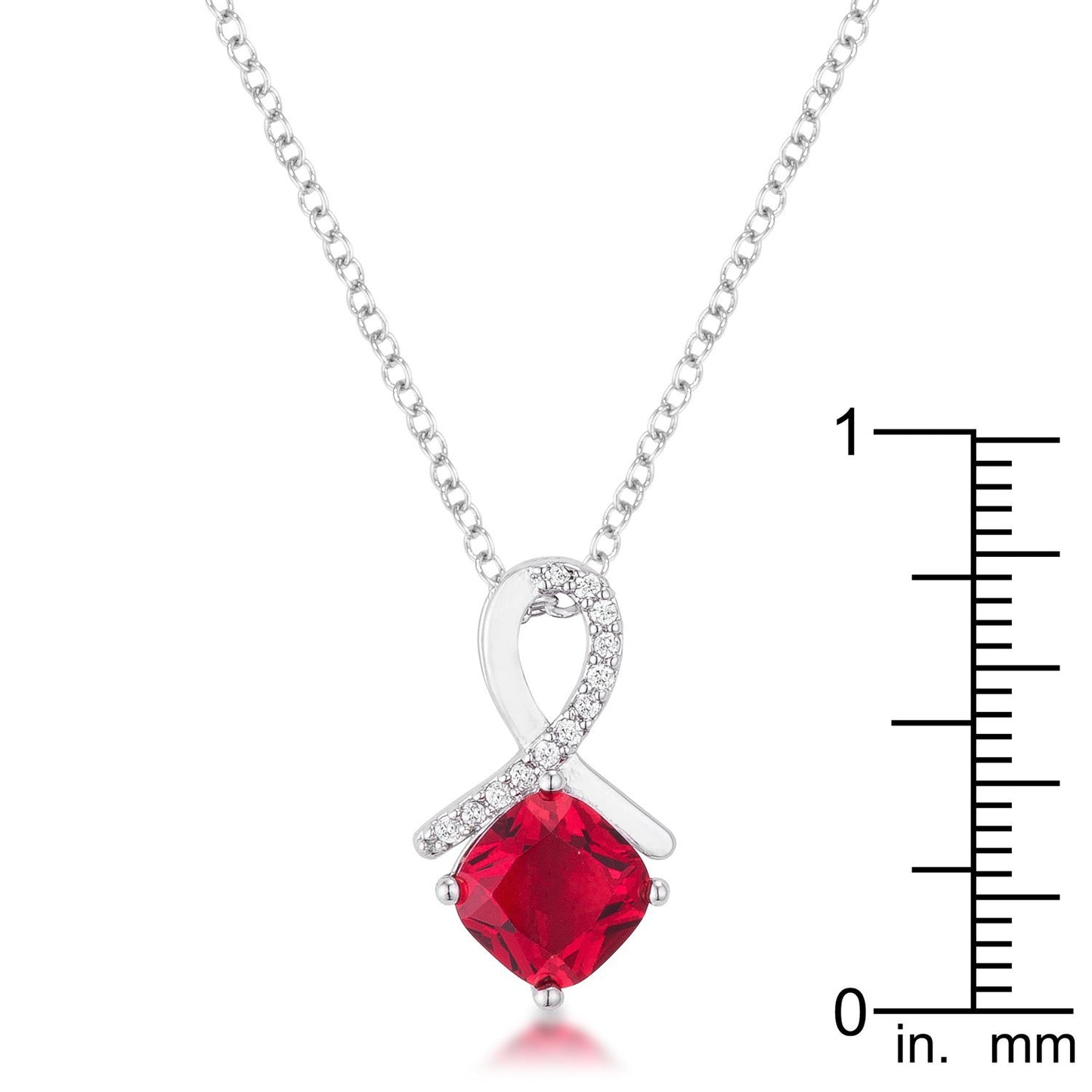 8mm Cushion Cut Cubic Zirconia Garnet Fashion Pendant