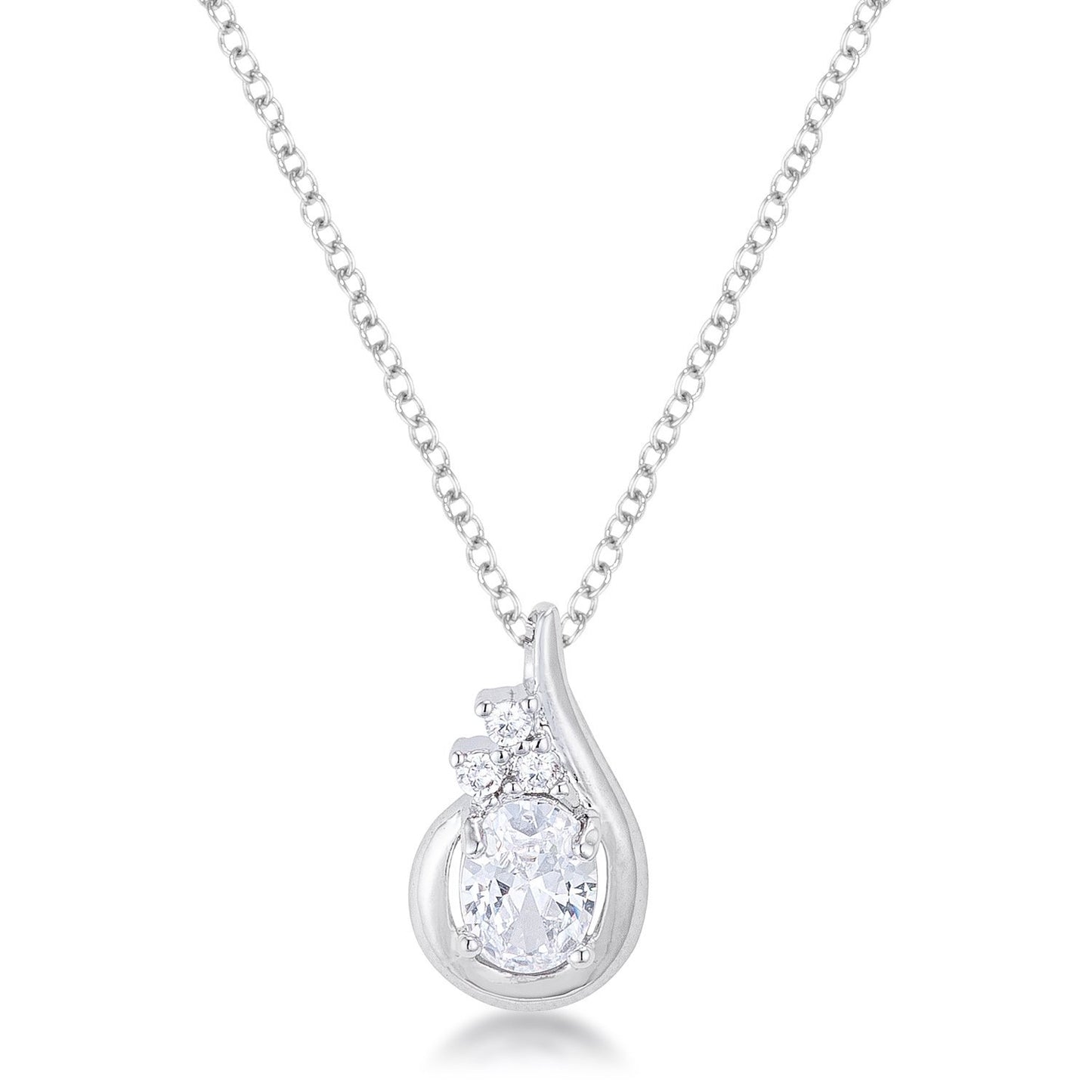 8mm Oval Cut Cubic Zirconia Fashion Pendant