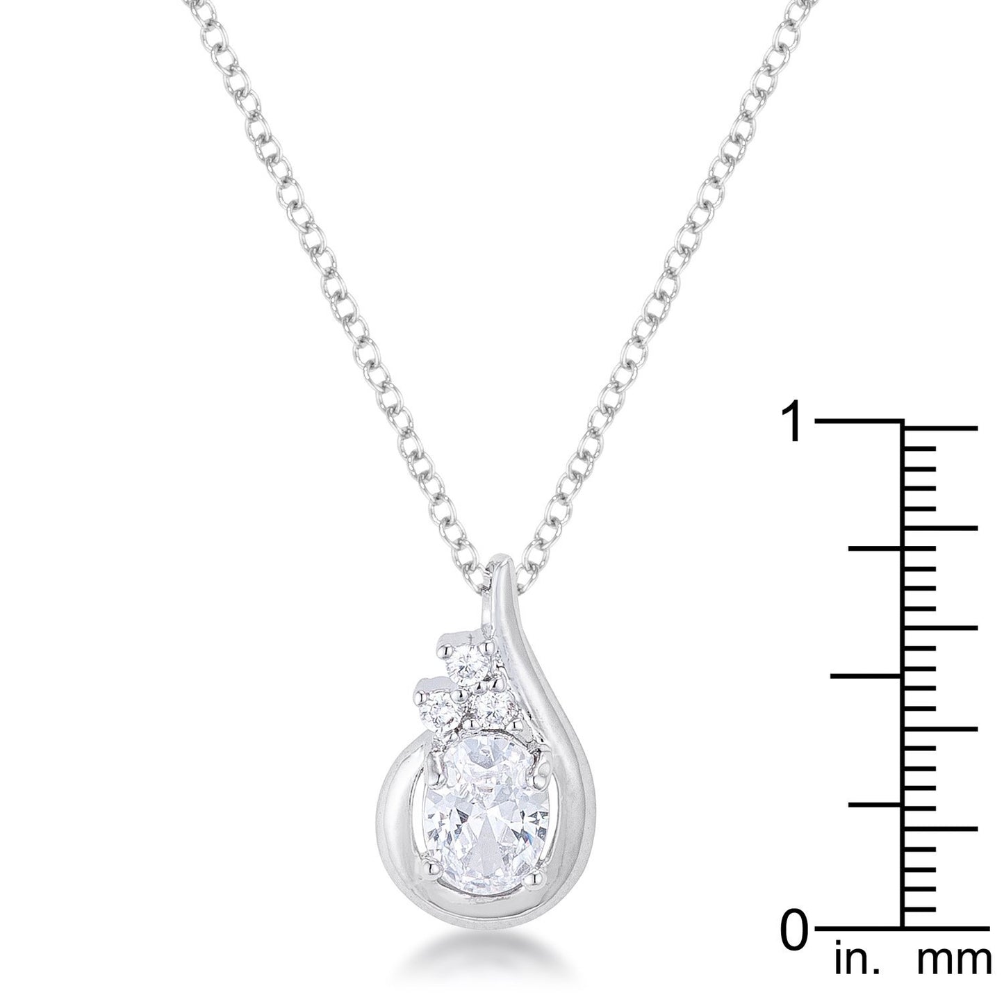 8mm Oval Cut Cubic Zirconia Fashion Pendant