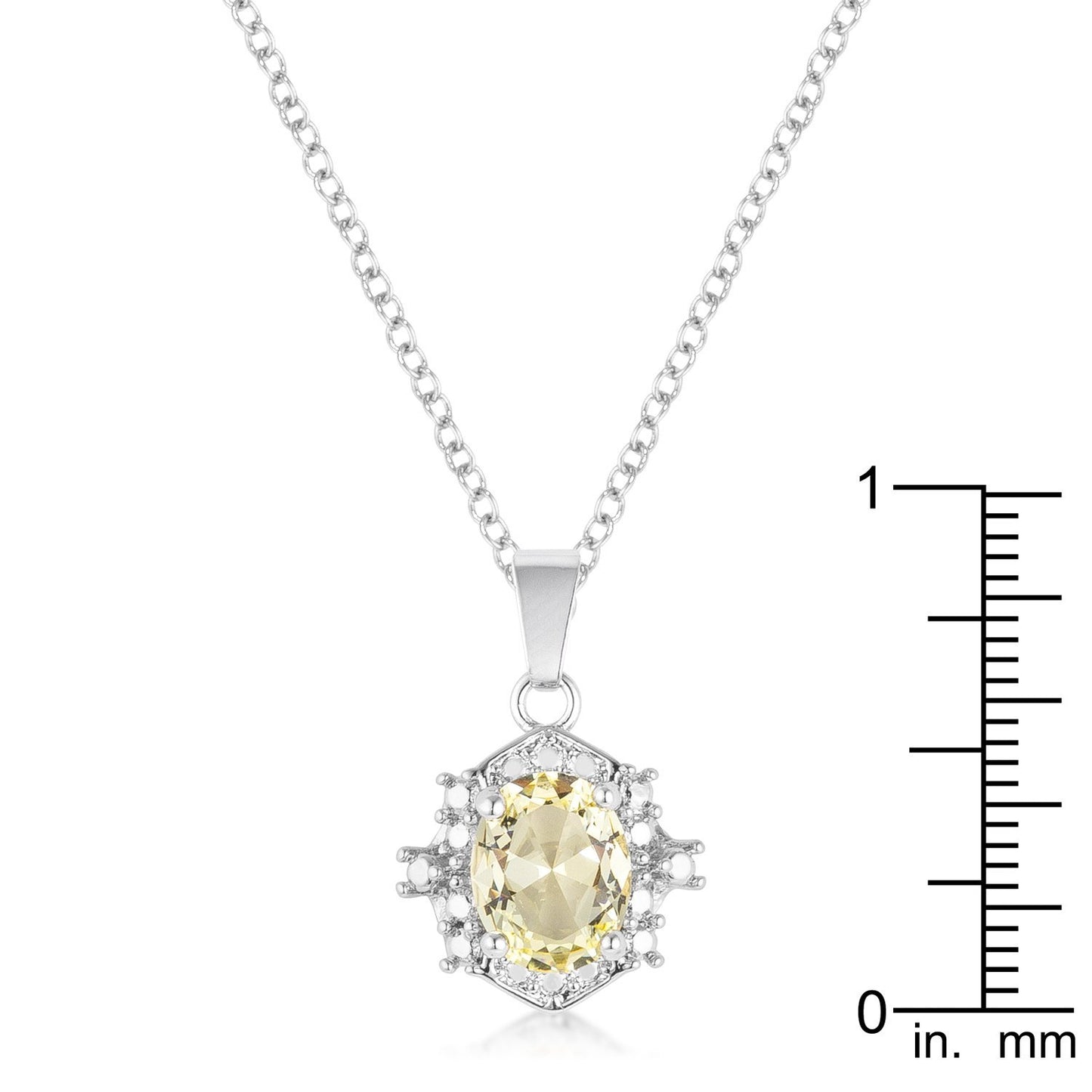 10mm Oval Cut Jonquil Cubic Zirconia Fashion Pendant