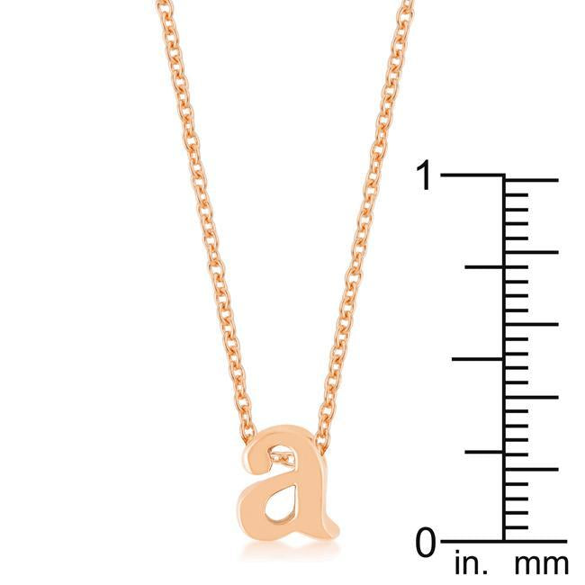 Rose Gold Finish Initial A Pendant