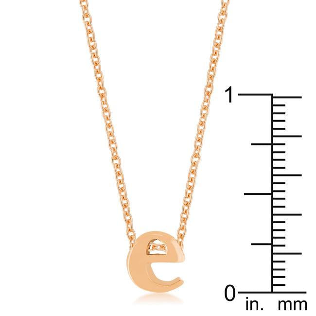 Rose Gold Finish Initial E Pendant