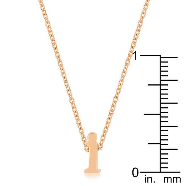 Rose Gold Finish Initial I Pendant