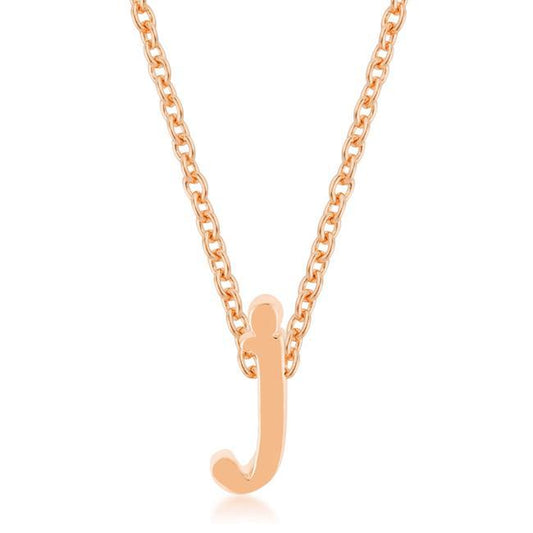 Rose Gold Finish Initial J Pendant