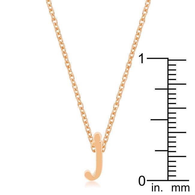 Rose Gold Finish Initial J Pendant