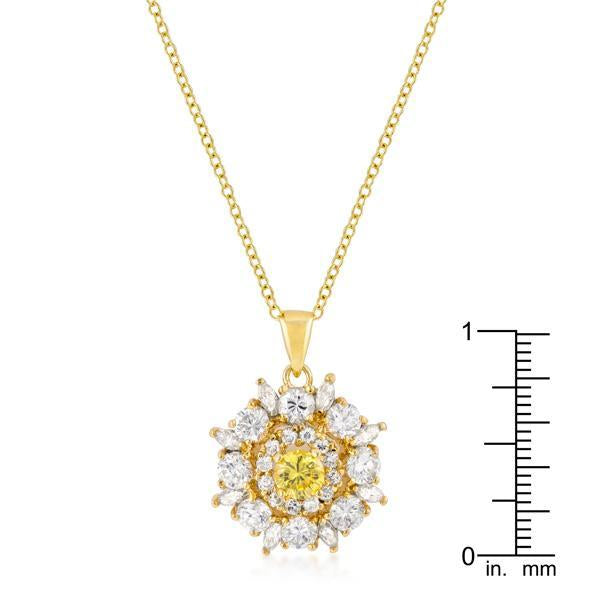 Goldtone CZ Circle Pendant