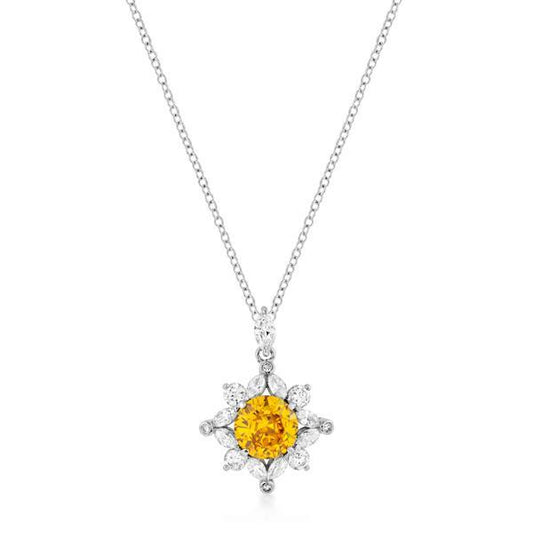 Classic Sun Pendant in Rhodium Plated