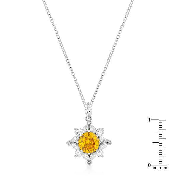 Classic Sun Pendant in Rhodium Plated