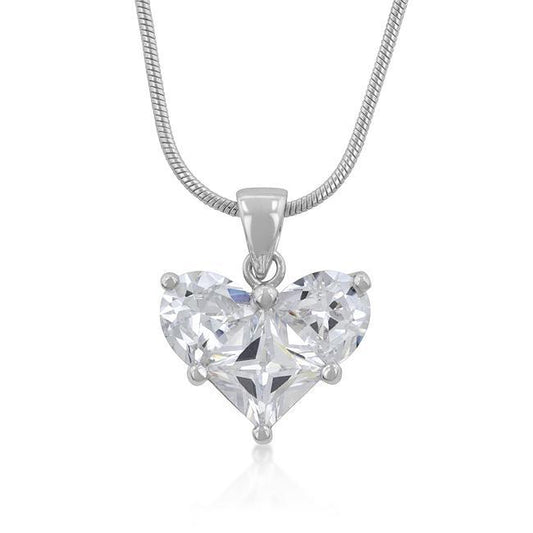 Classic Clear Heart Pendant