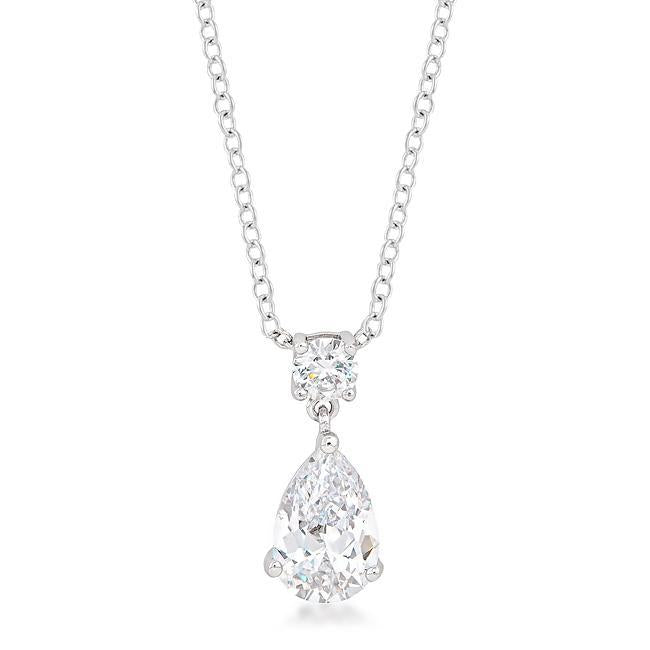 Chandelier Pear Cubic Zirconia Pendant