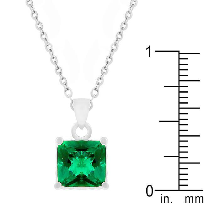 Dual Cubic Zirconia Square Pendant