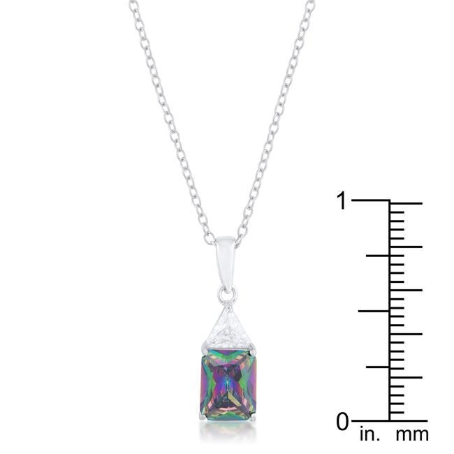 Classic Mystic Cubic Zirconia Rhodium Drop Necklace