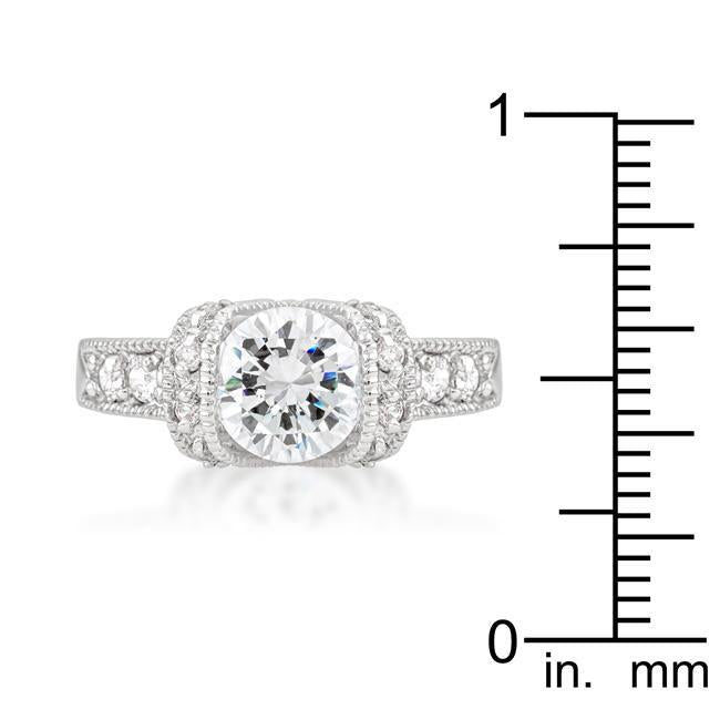 4 Row Rhodium Cubic Zirconia Cocktail Ring