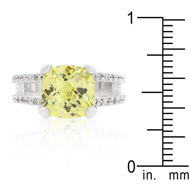 Double Band Cubic Zirconia Engagement Ring