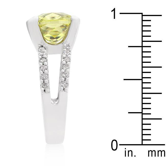 Double Band Cubic Zirconia Engagement Ring