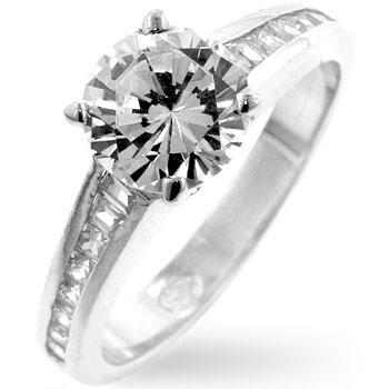 Miranna 1.2ct Champagne CZ Rhodium Classic Oval Ring