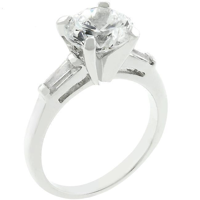 Classic Rhodium Plated Engagement Ring