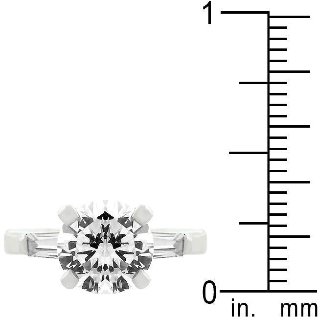 Classic Rhodium Plated Engagement Ring