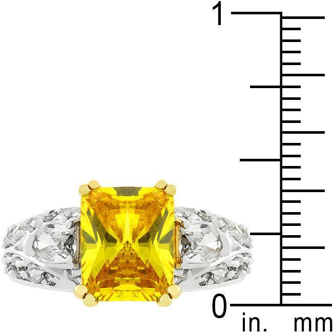 Yellow Cubic Zirconia Cocktail Ring