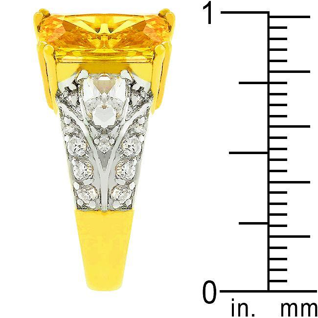 Yellow Cubic Zirconia Cocktail Ring