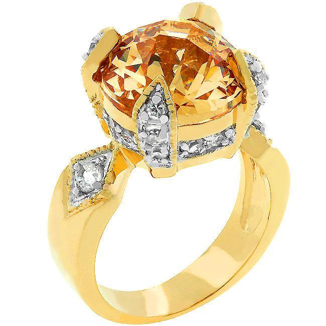 Yellow Cubic Zirconia Fashion Ring