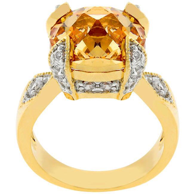 Yellow Cubic Zirconia Fashion Ring