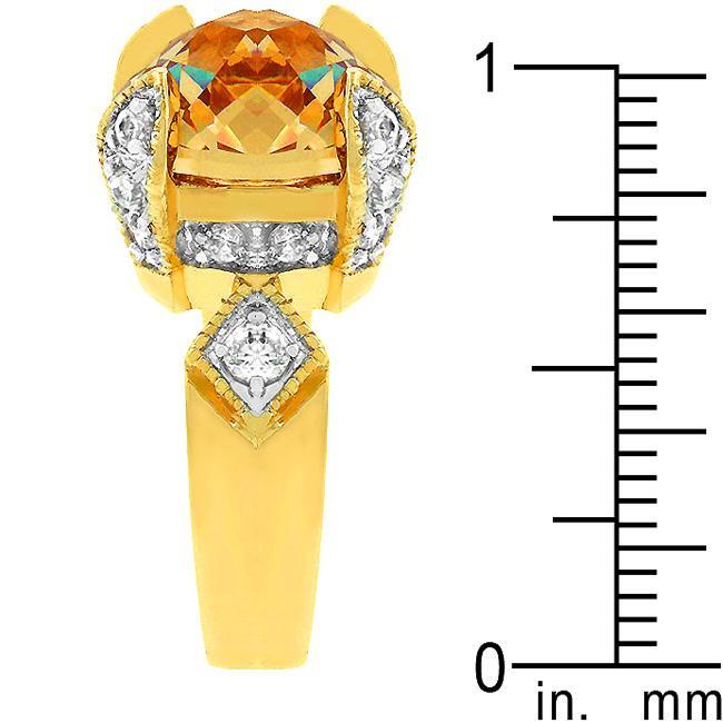 Yellow Cubic Zirconia Fashion Ring