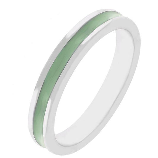 Olive Green Enamel Eternity Ring