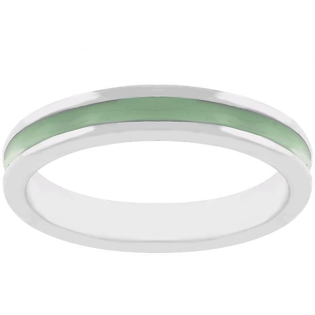 Olive Green Enamel Eternity Ring