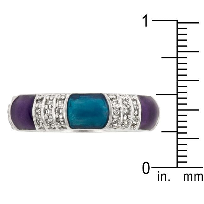 Purple Enamel Cubic Zirconia Ring