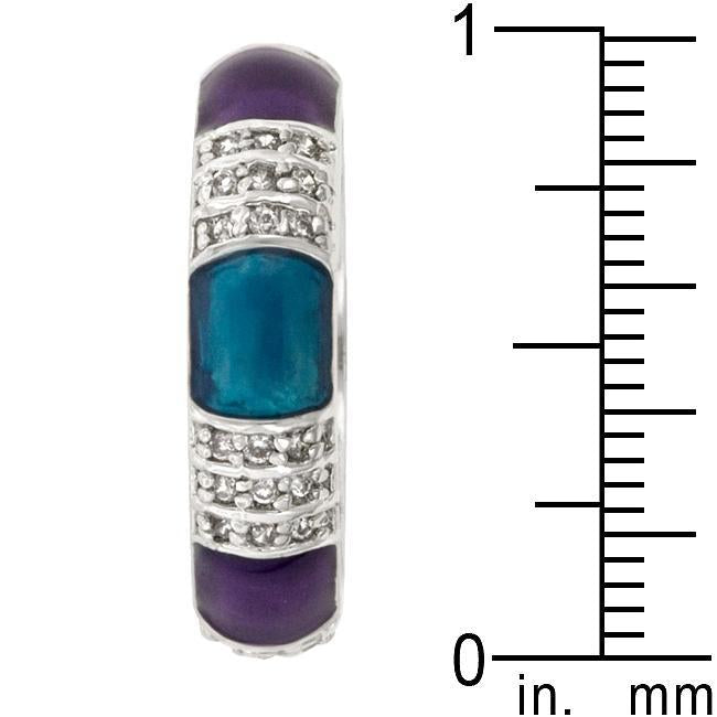 Purple Enamel Cubic Zirconia Ring