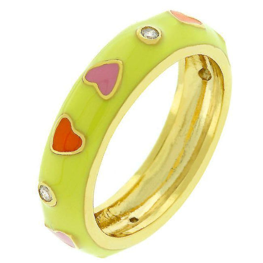 Love Is Pink Enamel Ring