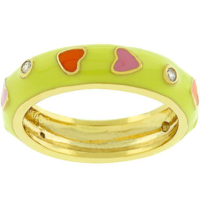 Love Is Pink Enamel Ring